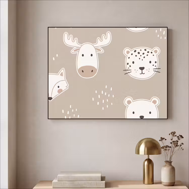 Art Frame - Animals - Pattern - Illustration - Modern - Beige — 3