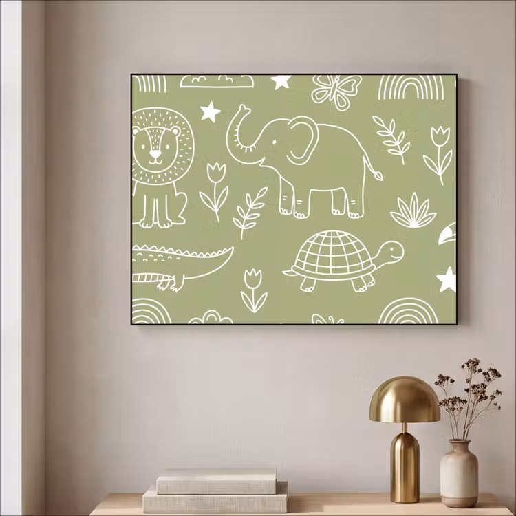 Art Frame - Animals - Pattern - Illustration - Nature - Green — 3