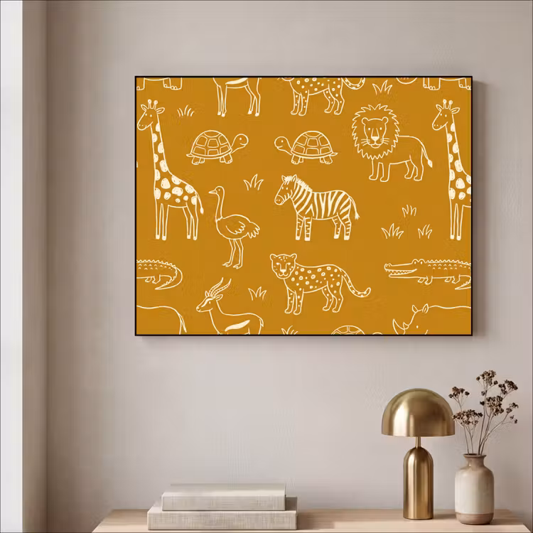Art Frame - Animals - Safari - Pattern - Childlike - Ochre — 3