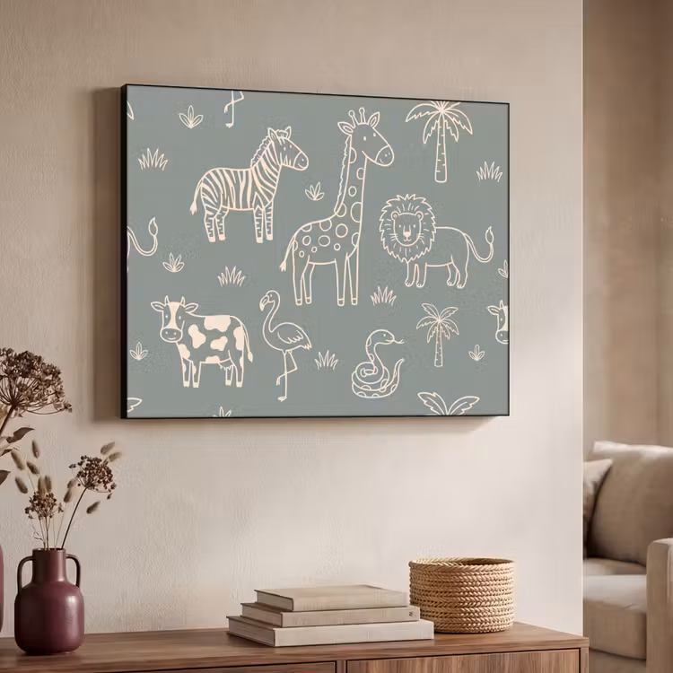 Art Frame - Animals - Safari - Pattern - Illustration - Green — 4