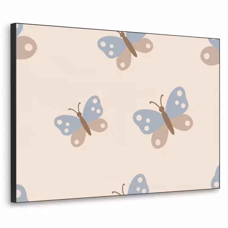 Art Frame - Insect - Butterfly Pattern - Abstract - Blue - Beige — 1