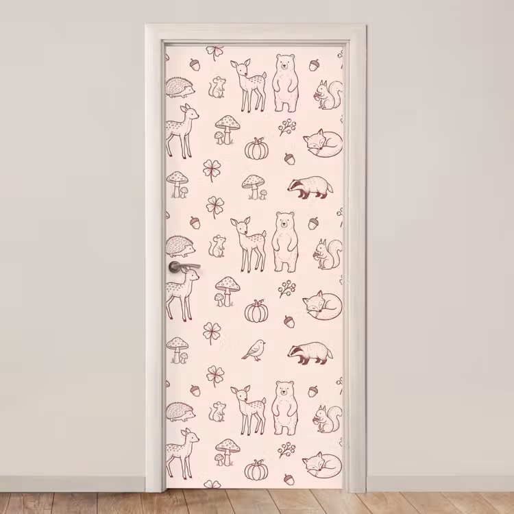 Door sticker - Animals - Forest - Nature - Sketch - Pattern — 1