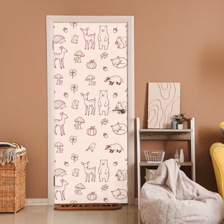 Door sticker - Animals - Forest - Nature - Sketch - Pattern — 2