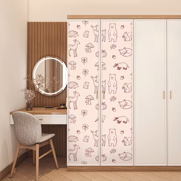 Door sticker - Animals - Forest - Nature - Sketch - Pattern — 4