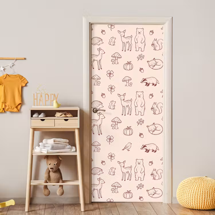 Door sticker - Animals - Forest - Nature - Sketch - Pattern — 5