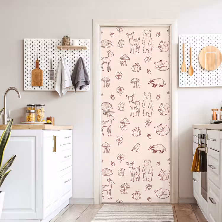 Door sticker - Animals - Forest - Nature - Sketch - Pattern — 6