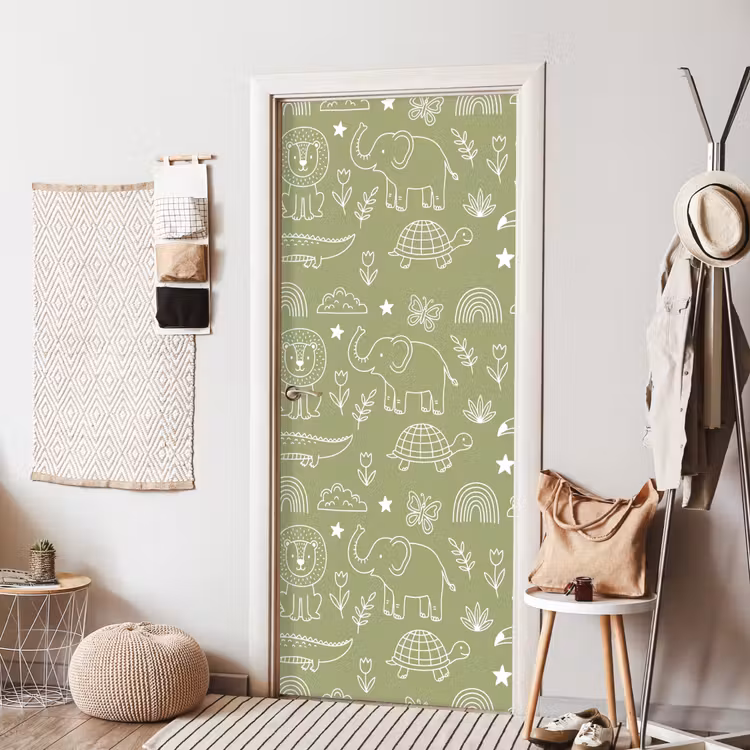 Door sticker - Animals - Pattern - Illustration - Nature - Green — 7