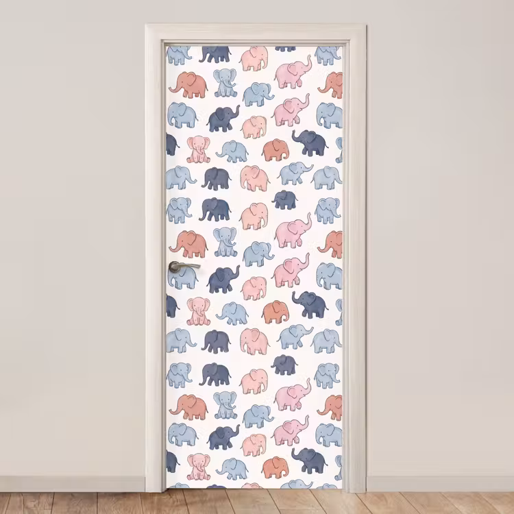 Door sticker - Animals - Pattern - Kids' Room - Pastel - Playful — 1