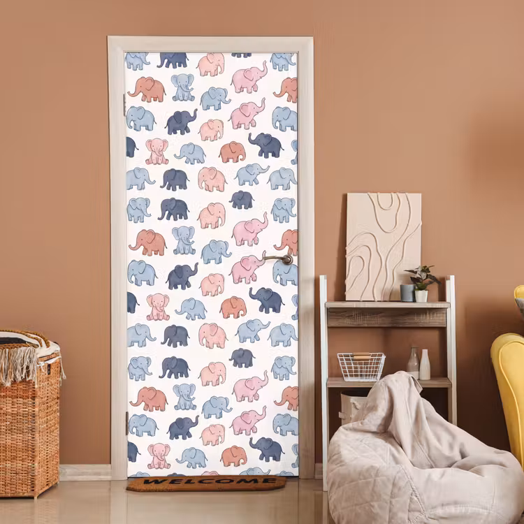 Door sticker - Animals - Pattern - Kids' Room - Pastel - Playful — 2