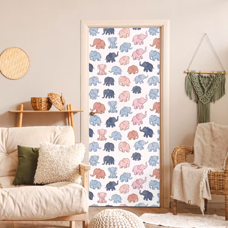 Door sticker - Animals - Pattern - Kids' Room - Pastel - Playful — 3