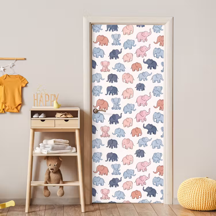 Door sticker - Animals - Pattern - Kids' Room - Pastel - Playful — 5