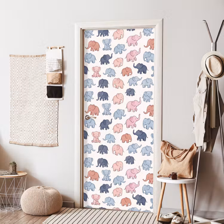 Door sticker - Animals - Pattern - Kids' Room - Pastel - Playful — 7