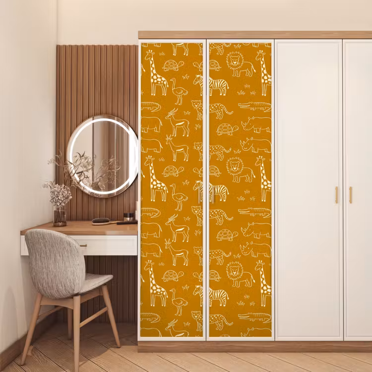 Door sticker - Animals - Safari - Pattern - Childlike - Ochre — 4