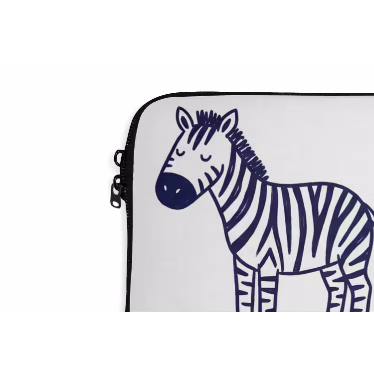 Laptop Sleeve - Animals - Pattern - Kids' Room - Graphic - White and Blue — 5