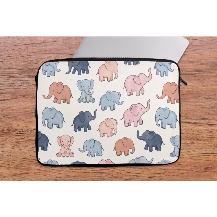 Laptop Sleeve - Animals - Pattern - Kids' Room - Pastel - Playful — 2