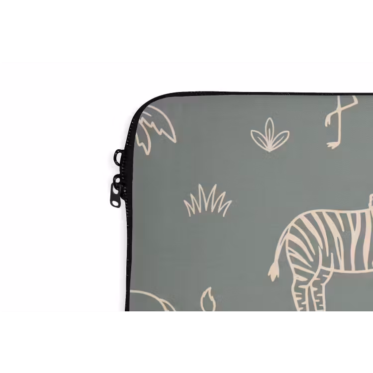 Laptop Sleeve - Animals - Safari - Pattern - Illustration - Green — 5