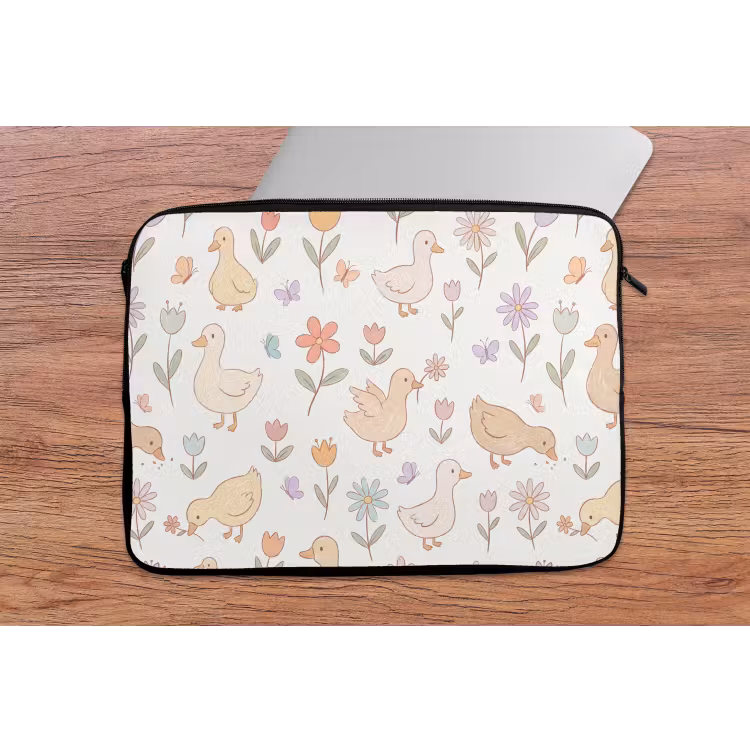 Laptop Sleeve - Birds - Flowers - Patterns - Pastel - Animals — 2
