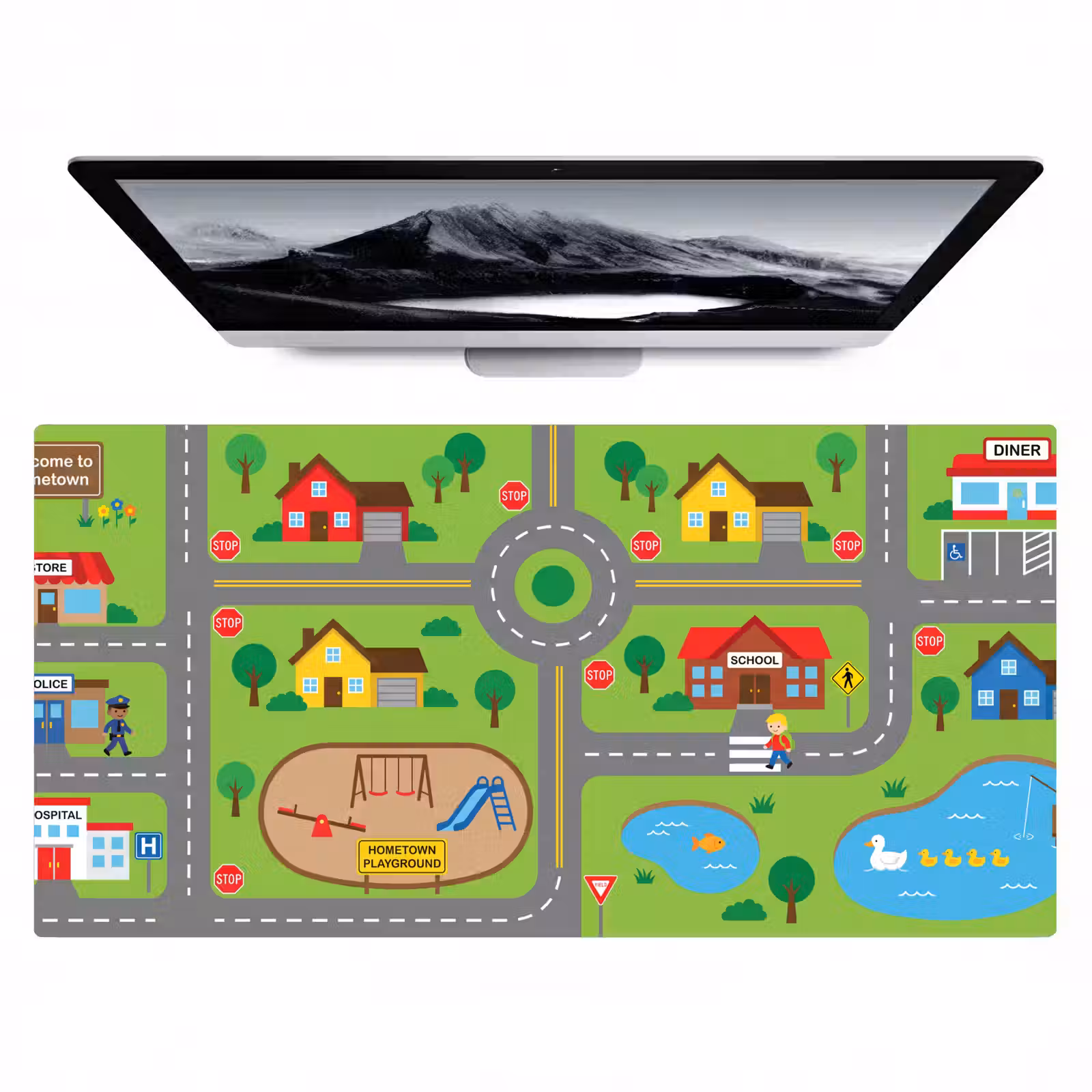 Desk Mat - City - Roads - Cartoon — 1