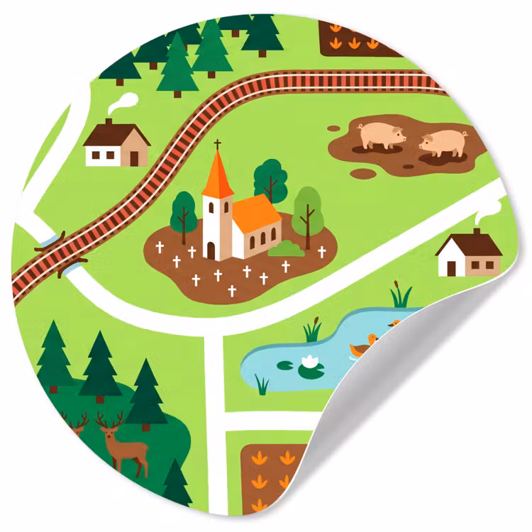 Wallpaper Circle - Countryside - Animals - Illustration — 1