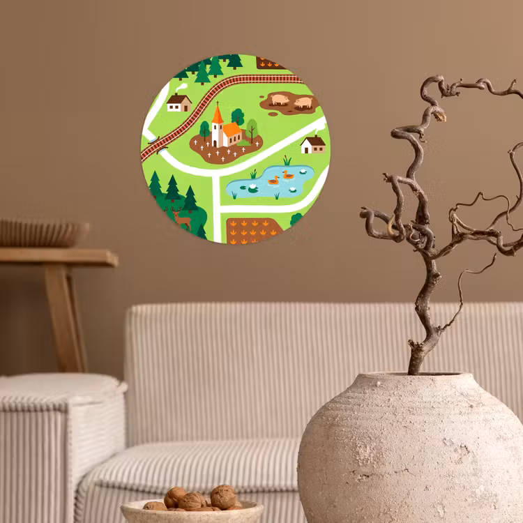 Wallpaper Circle - Countryside - Animals - Illustration — 2