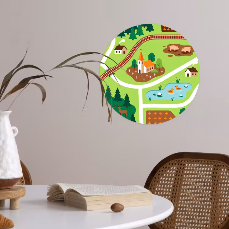 Wallpaper Circle - Countryside - Animals - Illustration — 4