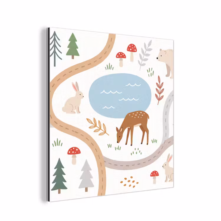 aluminium wall art - Animals - Forest - Illustration — 1