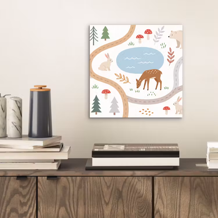 aluminium wall art - Animals - Forest - Illustration — 2