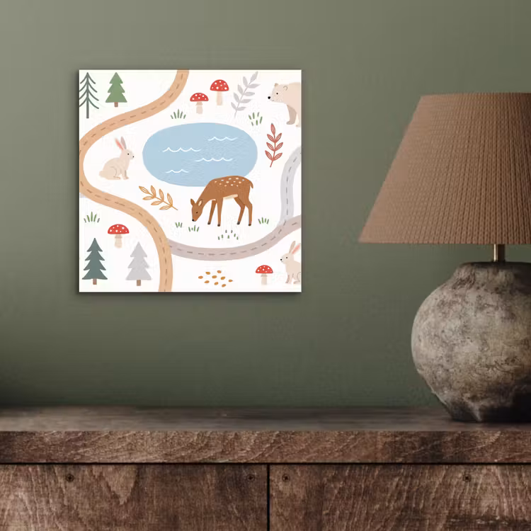 aluminium wall art - Animals - Forest - Illustration — 3