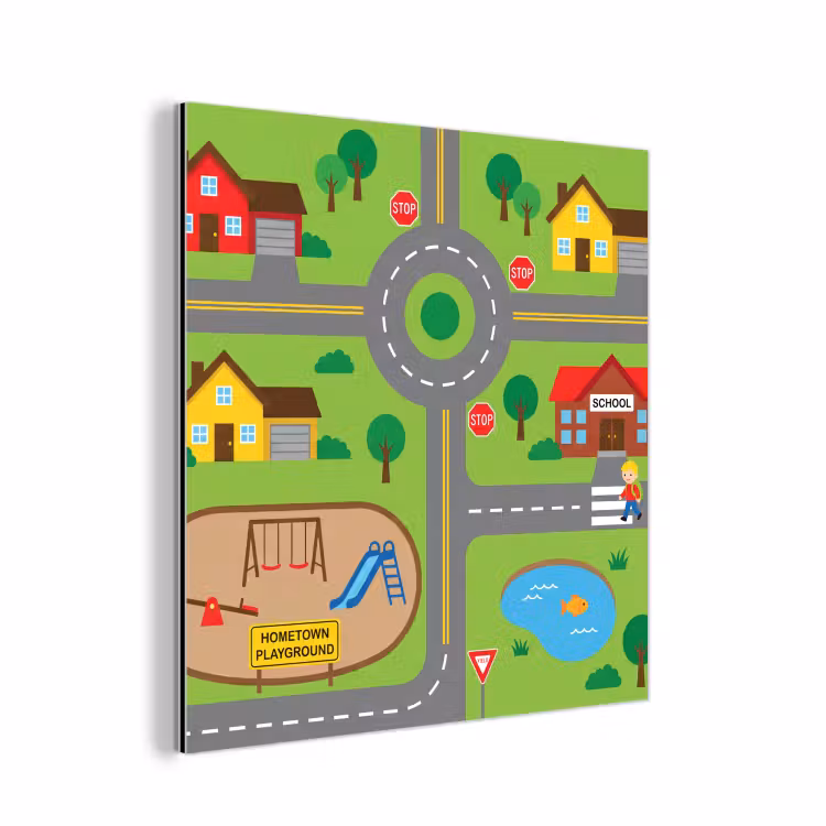 aluminium wall art - City - Roads - Cartoon — 1