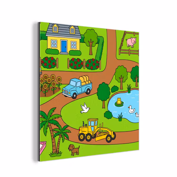 aluminium wall art - Countryside - Animals - Cartoon — 1
