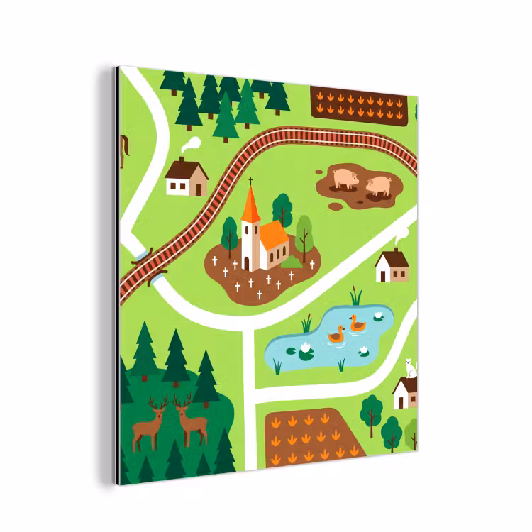 aluminium wall art - Countryside - Animals - Illustration — 1