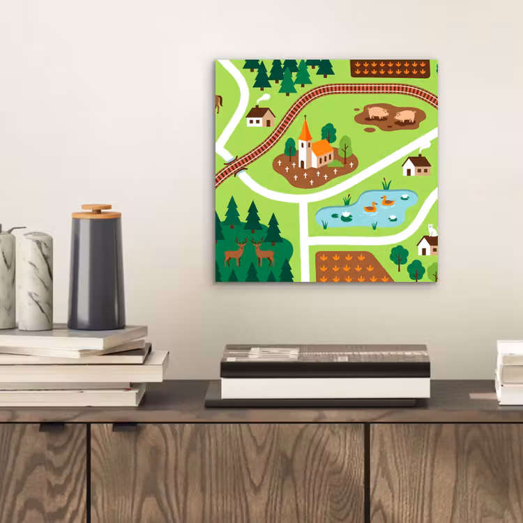 aluminium wall art - Countryside - Animals - Illustration — 2