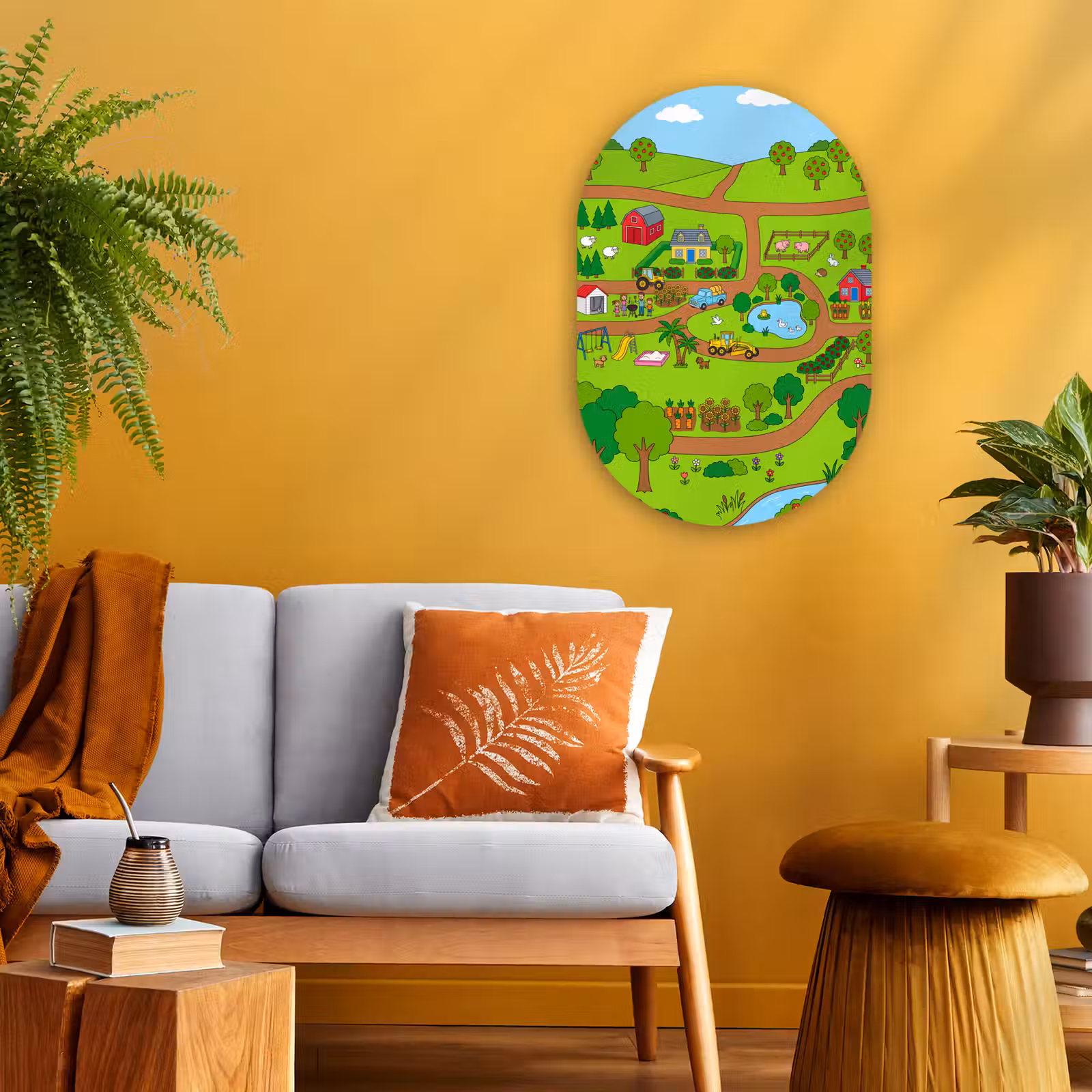 Oval - Plastic - Countryside - Animals - Cartoon — 1