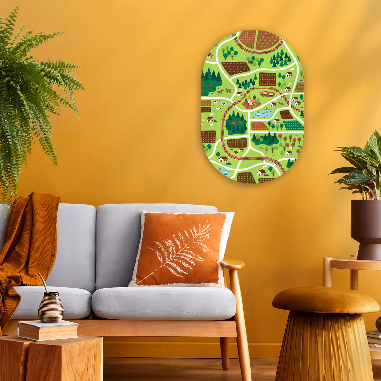 Oval - Plastic - Countryside - Animals - Illustration — 1