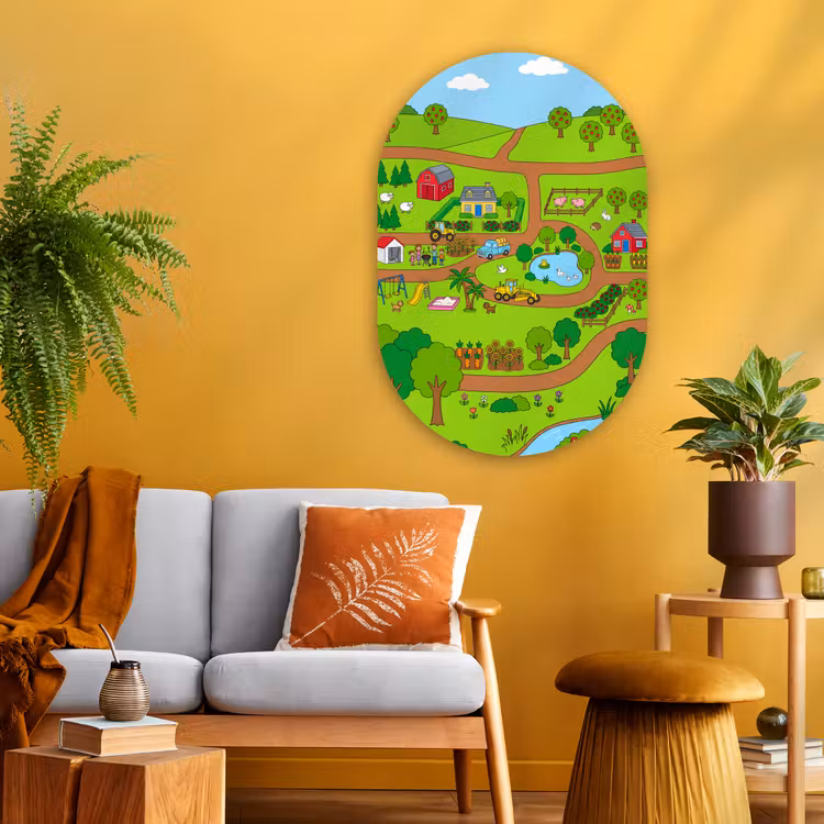 Oval - Glass - Countryside - Animals - Cartoon — 3