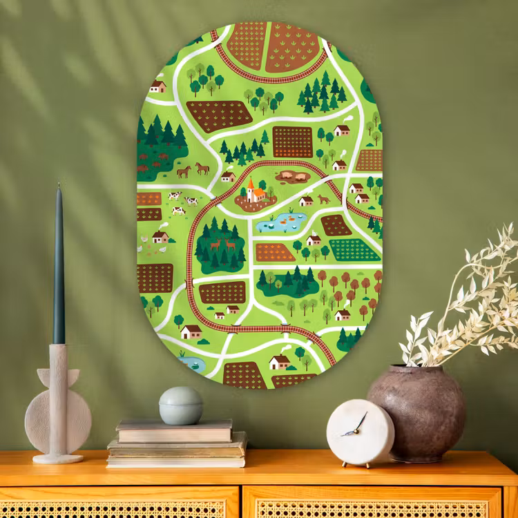Oval - Glass - Countryside - Animals - Illustration — 2