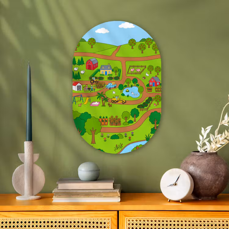 Oval - Plastic - Countryside - Animals - Cartoon — 2