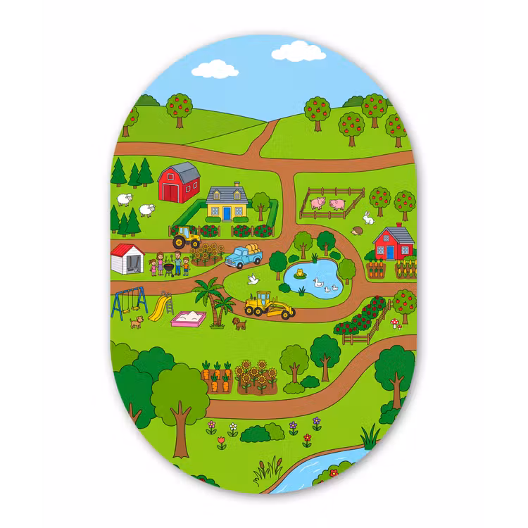 Oval - Plastic - Countryside - Animals - Cartoon — 3