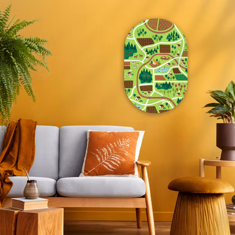 Oval - Plastic - Countryside - Animals - Illustration — 1