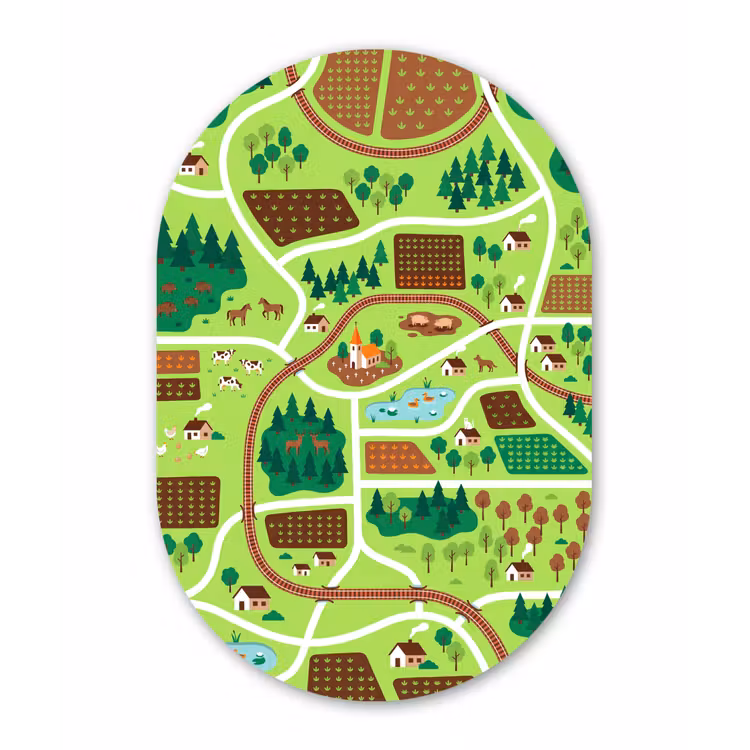 Oval - Plastic - Countryside - Animals - Illustration — 3