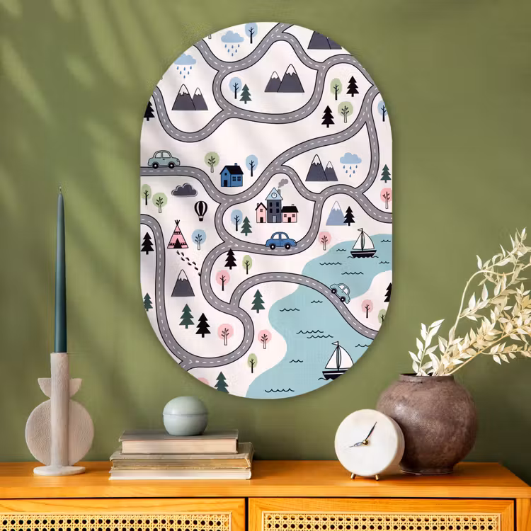 Oval - Glass - Map - City - Kid-Friendly — 2