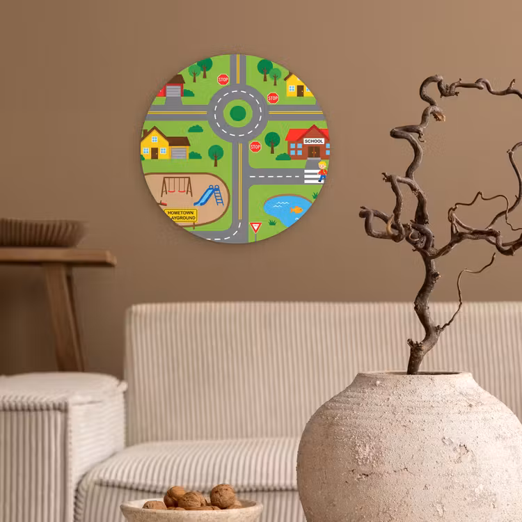 round wall art - City - Roads - Cartoon — 2