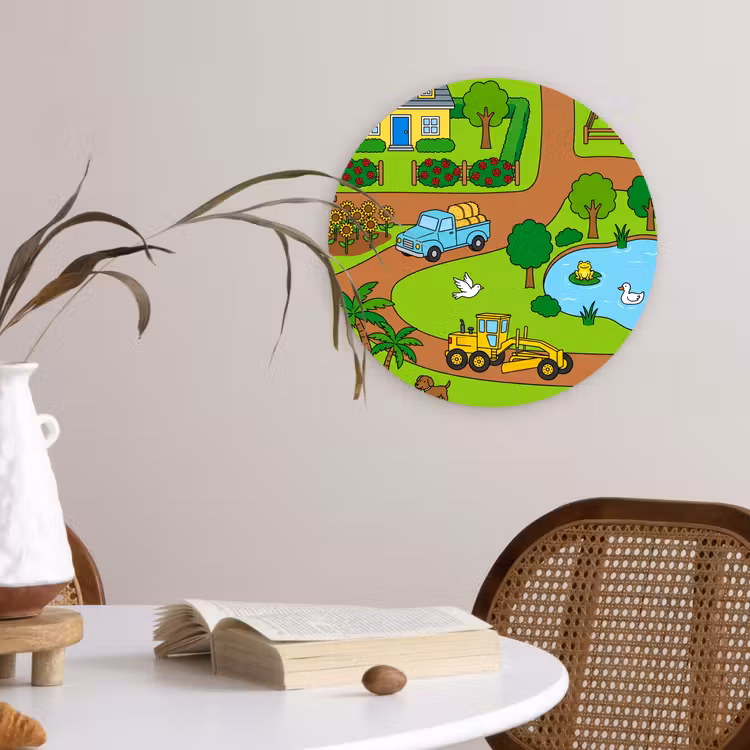 round wall art - Countryside - Animals - Cartoon — 4