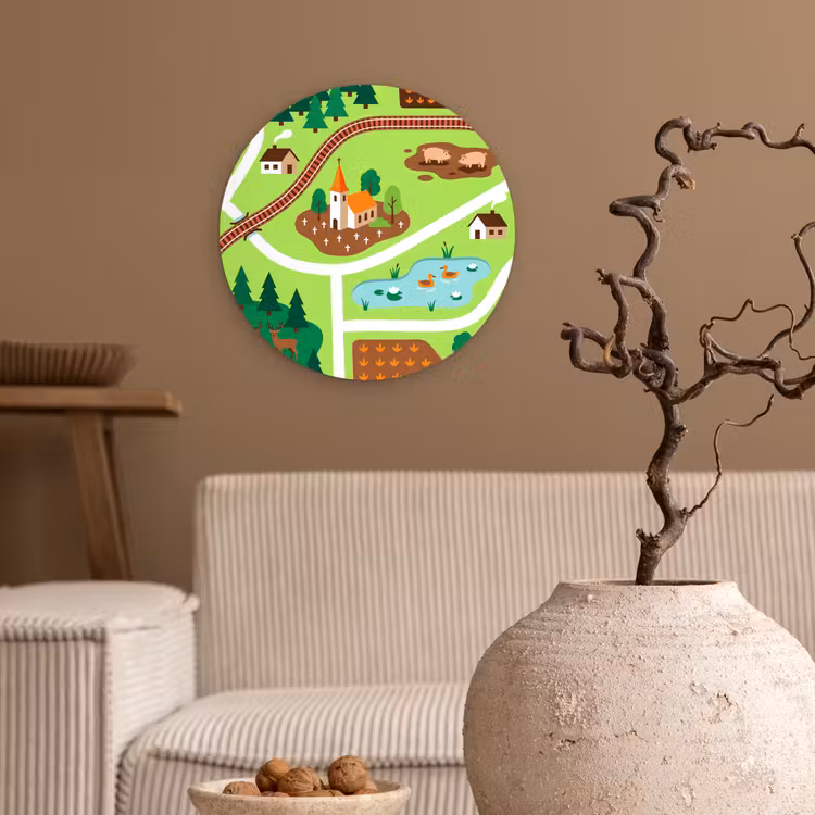 round wall art - Countryside - Animals - Illustration — 2