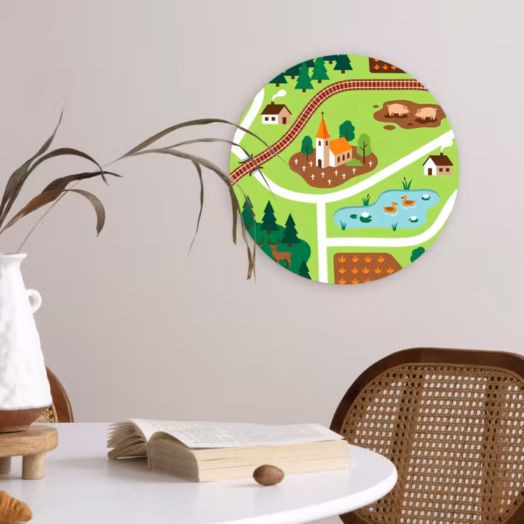 round wall art - Countryside - Animals - Illustration — 4