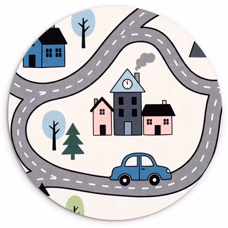 round wall art - Map - City - Kid-Friendly — 1