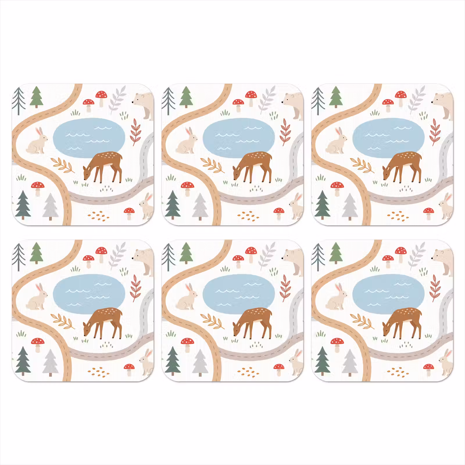 Coaster - Animals - Forest - Illustration — 1