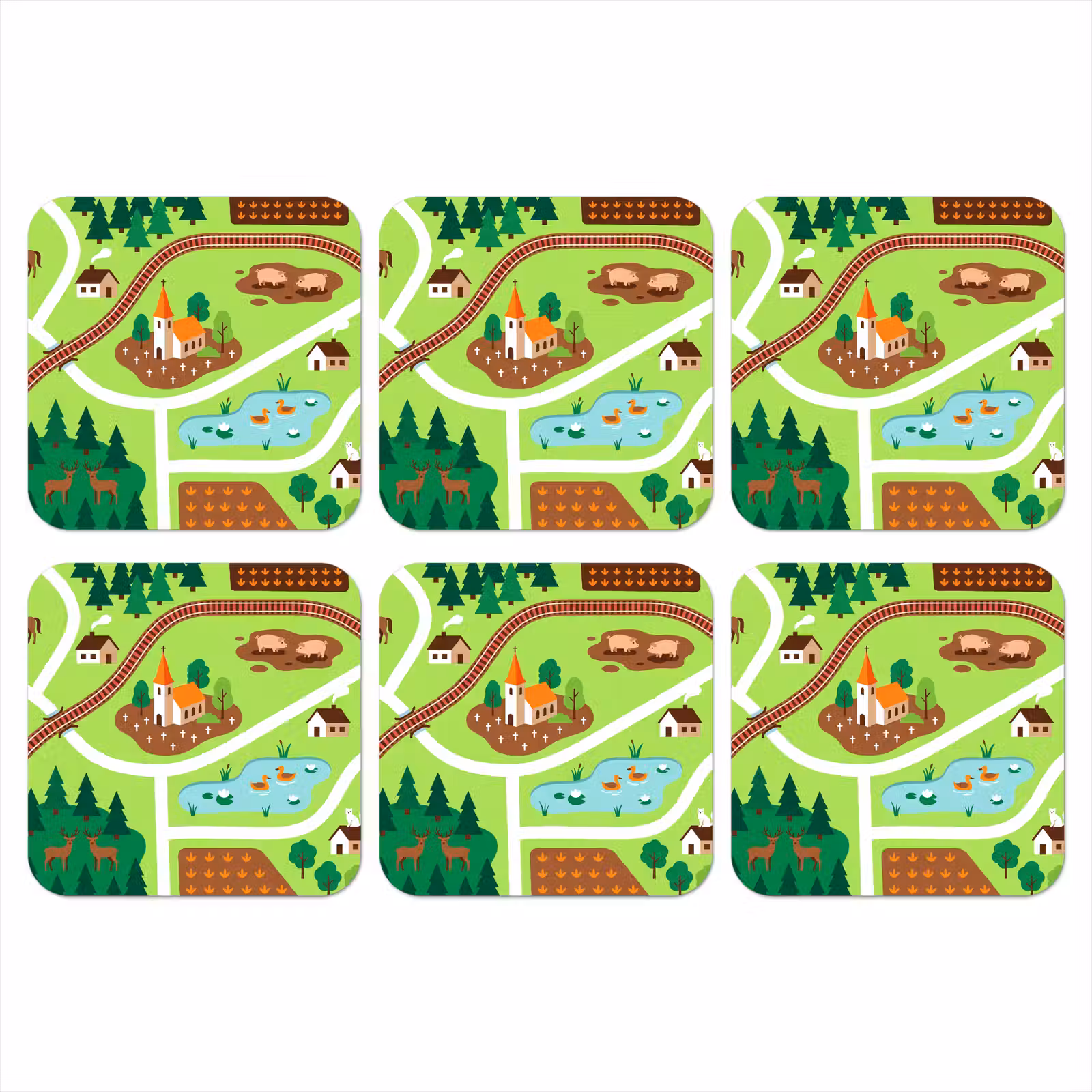 Coaster - Countryside - Animals - Illustration — 1