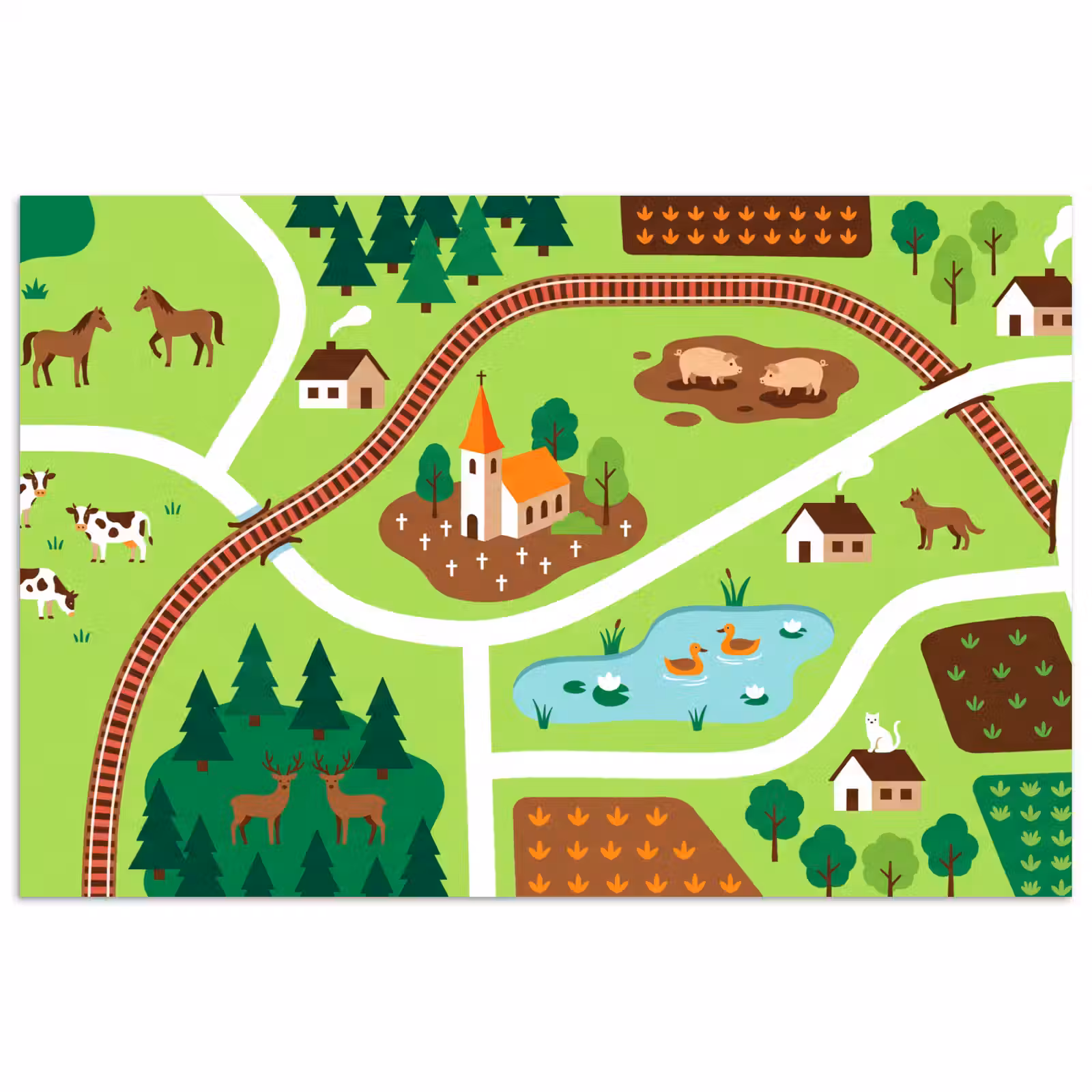 Poster - Countryside - Animals - Illustration — 1
