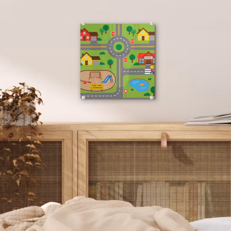 Glass Print - City - Roads - Cartoon — 5